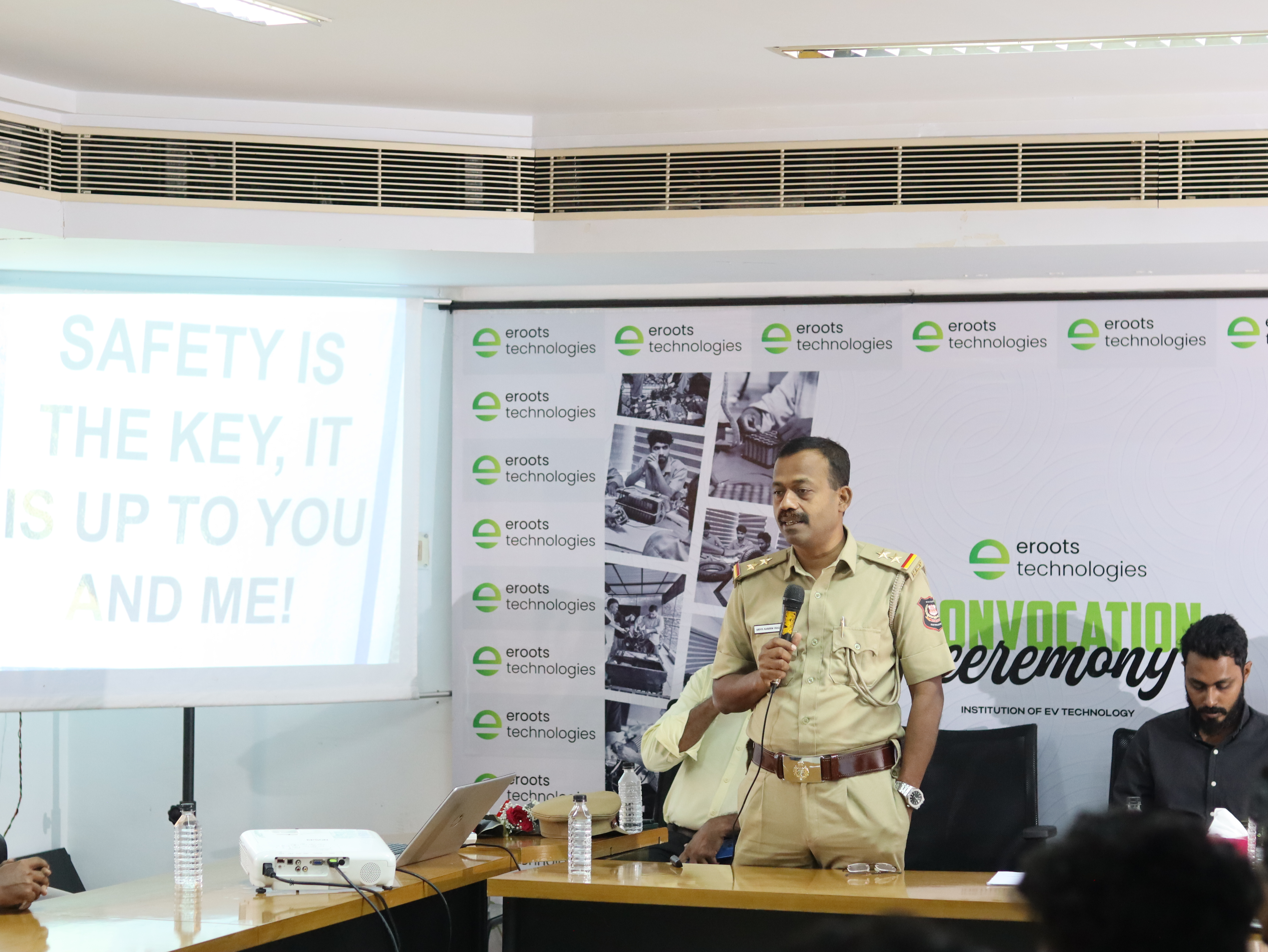 Guest speaker session at Eroots Technologies convocation event.