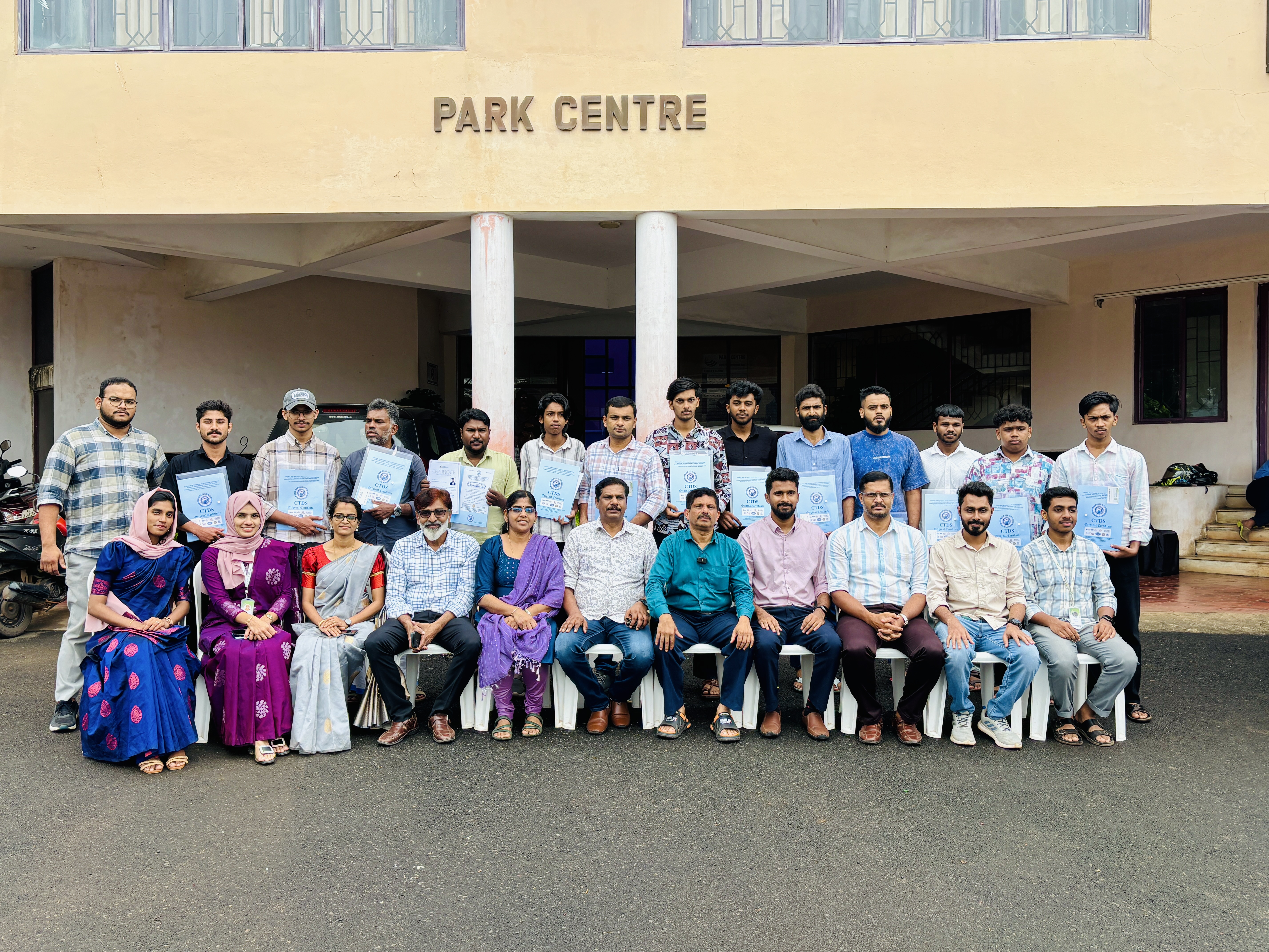 Convocation group photo outside the venue.