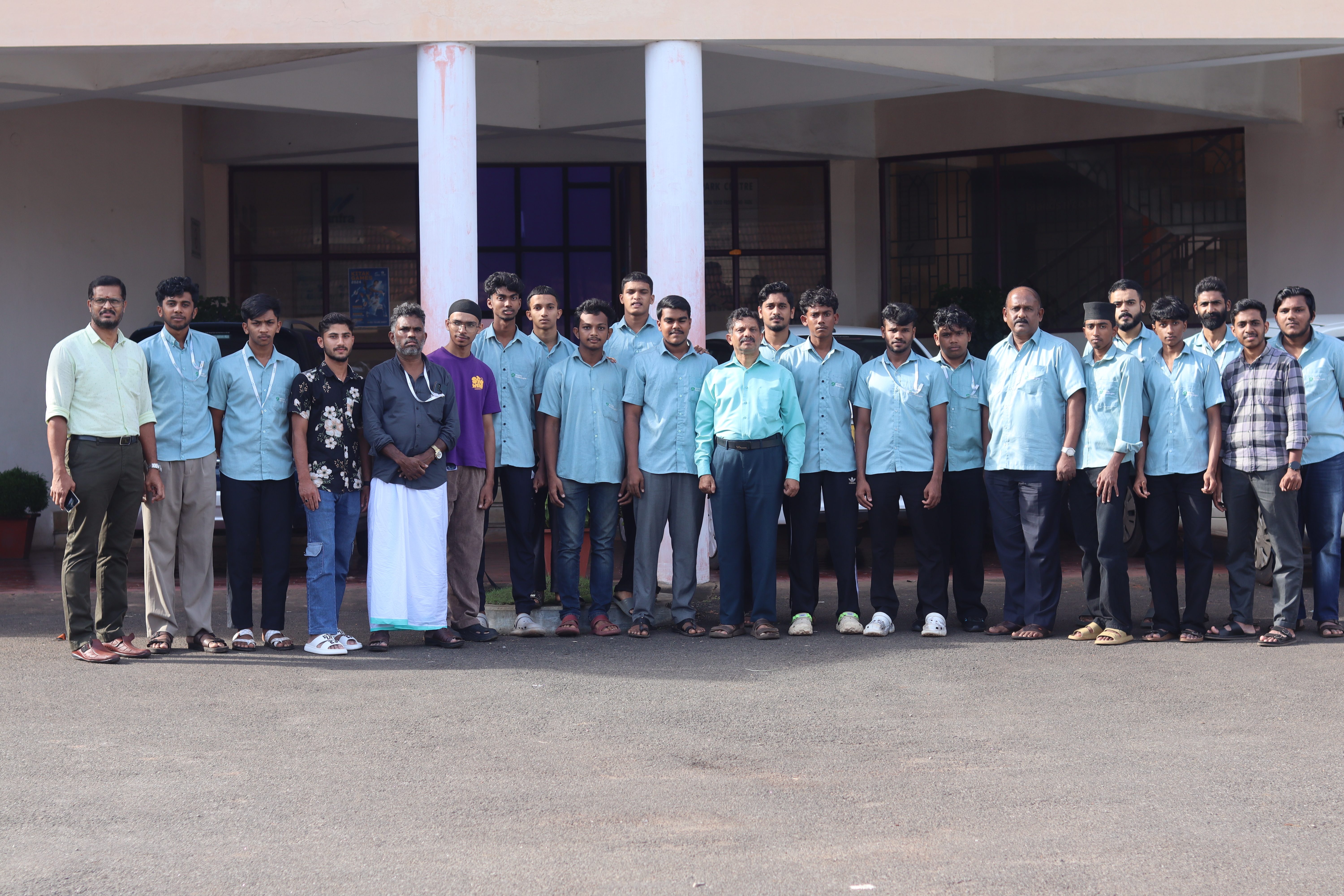 Student group photo during Eroots Technologies training activities.